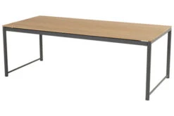 HARTMAN Fontaine Esstisch, Anthrazit/beige, Aluminium/Teak, 220x100cm, U-Gestell, FSC Teak