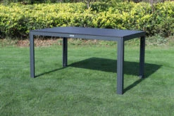 VILLANA Esstischgarnitur, Anthrazit/grau, Alu/Holzimitat/Textil, Tisch 150x90cm, 6 Sessel, Stapelbar -Dopple Geschaft 22576 04.jpg