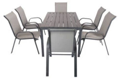 VILLANA Esstischgarnitur, Anthrazit/grau, Alu/Holzimitat/Textil, Tisch 150x90cm, 6 Sessel, Stapelbar -Dopple Geschaft 22576 07.jpg