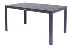 VILLANA Esstischgarnitur, Anthrazit/grau, Alu/Holzimitat/Textil, Tisch 150x90cm, 6 Sessel, Stapelbar -Dopple Geschaft 22576 08.jpg