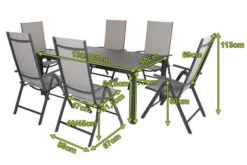 VILLANA Esstischgruppe, Anthrazit/grau, Alu/Textilene, Tisch 130/180x90cm, 6 Multipositionssessel -Dopple Geschaft 22584 05.jpg