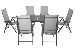 VILLANA Esstischgruppe, Anthrazit/grau, Alu/Textilene, Tisch 130/180x90cm, 6 Multipositionssessel -Dopple Geschaft 22584 07.jpg