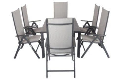 VILLANA Esstischgruppe, Anthrazit/grau, Alu/Textilene, Tisch 130/180x90cm, 6 Multipositionssessel -Dopple Geschaft 22584 09.jpg