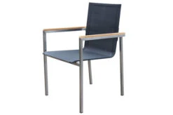 OUTFLEXX Esstischgarnitur, Silber/schwarz, Edelstahl/Granit/Textil, 200x100 Cm, 4 Gartensessel, 2 Multipos, Armlehnen Aus FSC-Teak -Dopple Geschaft 22786 03.jpg