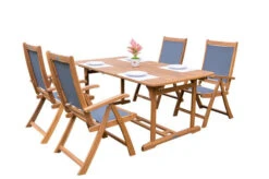 OUTFLEXX Sitzgruppe, Natur/grau, Akazie/Textilene, Ausziehtisch 180/240 X 100 Cm, 4 Multipo 5-fach -Dopple Geschaft 22824 11.jpg