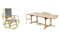 OUTFLEXX Sitzgruppe, Natur/grau, Akazie/Textilene, Ausziehtisch 180/240 X 100 Cm, 4 Multipo 5-fach -Dopple Geschaft 22824 5.jpg