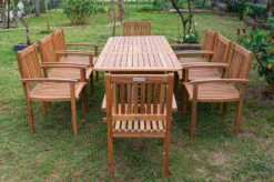 OUTFLEXX Sitzgruppe, Natur, Akazie, Ausziehtisch 180/240 X 100 Cm, 8 Armlehnensessel -Dopple Geschaft 22832 7.jpg