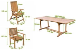 OUTFLEXX Sitzgruppe, Natur, Akazie, Ausziehtisch 180/240 X 100 Cm, 2 Multipo, 4 Armlehnensessel -Dopple Geschaft 22833 5.jpg