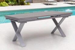 KETTLER Granada Esstischgarnitur, Silber / Anthrazit, Alu / HPL / Teak, Tisch 180/280x100cm, 8 Stapelsessel, 2 Multipo -Dopple Geschaft 23057 4.jpg