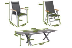 KETTLER Granada Esstischgarnitur, Silber / Anthrazit, Alu / HPL / Teak, Tisch 180/280x100cm, 8 Stapelsessel, 2 Multipo -Dopple Geschaft 23057 5.jpg