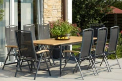 HARTMAN Silencio / RaffaeloSitzgruppe, Xerix/natur, Alu/Teak, 8 Multipo, 160/220x90cm, FSC-Teak Armlehnen