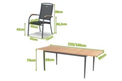 HARTMAN Silencio / RaffaeloSitzgruppe, Xerix/natur, Alu/Teak, 4 Dining Sessel, 160/220x90cm, FSC-Teak Armlehnen -Dopple Geschaft 23237 mass.jpg