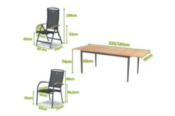 HARTMAN Silencio / RaffaeloSitzgruppe, Xerix/natur, Alu/Teak, 2 Dining Sessel, 4 Multipo, 160/220x90cm, FSC-Teak Armlehnen -Dopple Geschaft 23242 mass.jpg