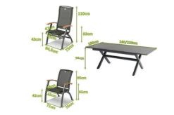 HARTMAN Xanadu / Da Vinci Sitzgruppe, Xerix/natur, Alu/Teak/Glaskeramik, 2 Dining Sessel, 4 Multipo, 160/220x100cm, FSC-Teak Armlehnen -Dopple Geschaft 23290 mass.jpg