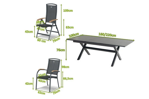 HARTMAN Xanadu / Raffaelo Sitzgruppe, Xerix/natur, Alu/Teak/Glaskeramik, 2 Dining Sessel, 4 Multipo, 160/220x100cm, FSC-Teak Armlehnen 7 HARTMAN Xanadu / Raffaelo Sitzgruppe, Xerix/natur, Alu/Teak/Glaskeramik, 2 Dining Sessel, 4 Multipo, 160/220x100cm, FSC-Teak Armlehnen – Bild 5