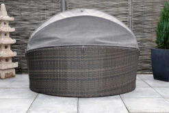 OUTFLEXX Sonneninsel, Grau, Polyrattan/Olefin, 187x146x75/131, Verstellbares Dach -Dopple Geschaft 23404 4.jpg