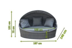 OUTFLEXX Sonneninsel, Grau, Polyrattan/Olefin, 187x146x75/131, Verstellbares Dach -Dopple Geschaft 23404 5.jpg