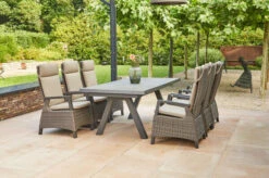 SIENA GARDEN Tirana/Corido Dining Set, Anthrazit/grau, Alu/Gardino®-Geflecht/Keramik, 205-265 X 103 X 76cm, Inkl. 6 Diningsessel