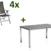 KETTLER Cubic/Easy Esstischgarnitur, Silber/anthrazit, Alu/Textilene, Tisch 160x90 Cm, 4 Multipo -Dopple Geschaft 28704 1.jpg