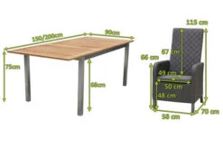 OUTFLEXX Malaga Sitzgruppe, Natur/anthrazit/sooty, FSC-Teak/Edelstahl/Alu/Sunbrella, 150/200x90cm, 8 Sessel, Plattenstärke 20mm, Verstellbare Rückenlehne -Dopple Geschaft 28871 05.jpg