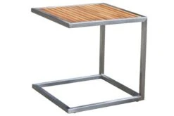 OUTFLEXX Sonnenliegen-Set, Taupe, Edelstahl/FSC-Teak, 195,5x74x35cm, Mit Armlehnen, Inkl. Beistelltisch 45x45cm -Dopple Geschaft 2 16547.jpg