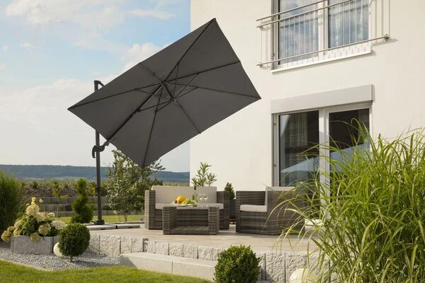 Schneider® SCHNEIDER Rhodos Eco Twist Ampelschirm, Anthrazit, Quadratisch, 270 X 270 Cm 4 Schneider® SCHNEIDER Rhodos Eco Twist Ampelschirm, Anthrazit, Quadratisch, 270 X 270 Cm – Bild 2