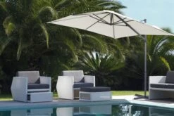 OUTFLEXX Ampelschirm, Anthrazit/creme, Pulverbesch. Aluminium, 250x250cm, Inkl. Plattenständer -Dopple Geschaft 2 18353.jpg