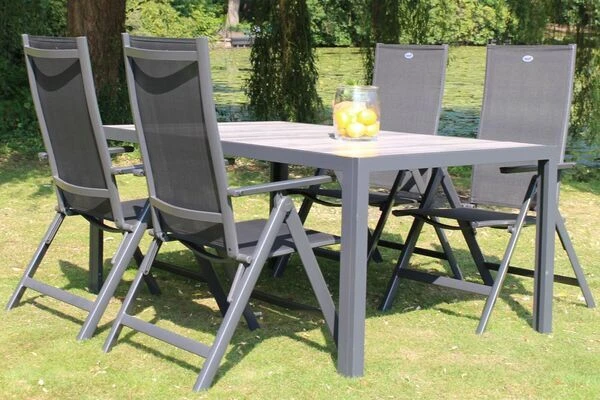 HARTMAN Tanger/Aruba Esstischgruppe, Xerix, Alu/Keramik, 168x105cm, 4 Multipositionssessel 4 HARTMAN Tanger/Aruba Esstischgruppe, Xerix, Alu/Keramik, 168x105cm, 4 Multipositionssessel – Bild 2