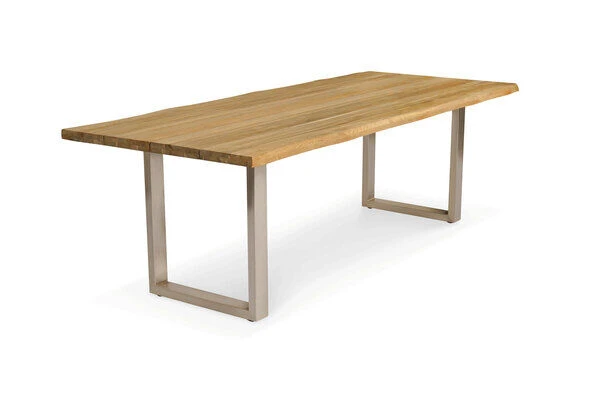 OUTFLEXX Esstisch, Natur, Edelstahl & Recycled FSC-Teak, 240 X 100 Cm, Baumkante 4 OUTFLEXX Esstisch, Natur, Edelstahl & Recycled FSC-Teak, 240 X 100 Cm, Baumkante – Bild 2
