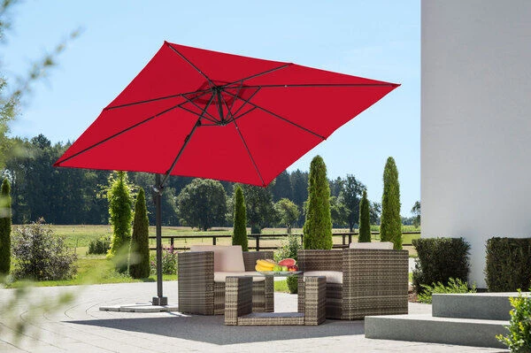 Schneider® SCHNEIDER Rhodos Junior Ampelschirm, Rot, 270x270 Cm, Quadratisch 4 Schneider® SCHNEIDER Rhodos Junior Ampelschirm, Rot, 270x270 Cm, Quadratisch – Bild 2