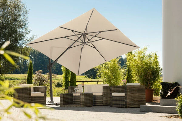 Schneider® SCHNEIDER Rhodos Twist Ampelschirm, Natur, 300x300 Cm, Quadratisch 4 Schneider® SCHNEIDER Rhodos Twist Ampelschirm, Natur, 300x300 Cm, Quadratisch – Bild 2