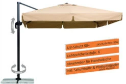 Schneider® SCHNEIDER Rhodos Ampelschirm, Natur, Quadratisch, 300 X 300 Cm 12 Schneider® SCHNEIDER Rhodos Ampelschirm, Natur, Quadratisch, 300 X 300 Cm -Dopple Geschaft 2 2652 1.jpg