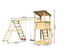 KARIBU Anna Turm, Naturbelassen, Nordische Fichte, 415x264x270cm, Mit Gerüst Und Doppelschaukel -Dopple Geschaft 30406 3 05.jpg