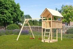 KARIBU Danny Turm, Naturbelassen, Fichte, 347x264x291cm, Mit Doppelschaukel