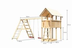 KARIBU Danny Turm, Naturbelassen, Fichte, 415x264x291cm, Mit Gerüst Und Doppelschaukel 11 KARIBU Danny Turm, Naturbelassen, Fichte, 415x264x291cm, Mit Gerüst Und Doppelschaukel -Dopple Geschaft 30410 3 05.jpg