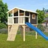 KARIBU Benjamin Stelzenhaus, Terragrau, Nordische Fichte, 198x244x309cm, Mit Rutsche Blau Und Holzrampe 1 KARIBU Benjamin Stelzenhaus, Terragrau, Nordische Fichte, 198x244x309cm, Mit Rutsche Blau Und Holzrampe -Dopple Geschaft 30416 13 01.jpg