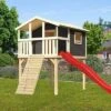 KARIBU Benjamin Stelzenhaus, Terragrau, Nordische Fichte, 198x244x309cm, Mit Rutsche Rot Und Holzrampe -Dopple Geschaft 30416 14 01.jpg