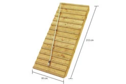 KARIBU Benjamin Stelzenhaus, Terragrau, Nordische Fichte, 198x244x309cm, Mit Rutsche Rot Und Holzrampe -Dopple Geschaft 30416 14 03.jpg