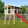 KARIBU Benjamin Stelzenhaus, Terragrau, Nordische Fichte, 198x244x309cm, Mit Rutsche Rot Und Netzrampe -Dopple Geschaft 30416 6 01.jpg