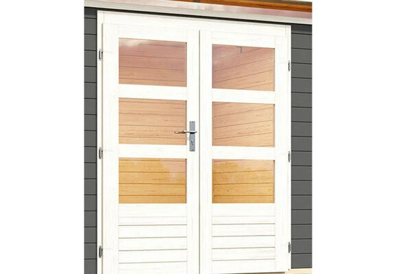 KARIBU Gartenhaus Kastorf 6, Terragrau, Fichtenholz 28mm, 612 X 274 X 222 Cm, Flachdach, Anbau 3,2m 4 KARIBU Gartenhaus Kastorf 6, Terragrau, Fichtenholz 28mm, 612 X 274 X 222 Cm, Flachdach, Anbau 3,2m – Bild 2