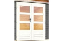 KARIBU Gartenhaus Kastorf6 , Terragrau, Fichtenholz 28mm, 612 X 274 X 222 Cm, Flachdach, Anbau 3,2m Mit Rückwand -Dopple Geschaft 30468 2 02.jpg