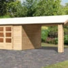 KARIBU Gartenhaus Theres 7, Naturbelassen, Fichtenholz 28mm, 648 X 304 X 250 Cm, Satteldach, Inkl. Dachausbauelement -Dopple Geschaft 30471 3 01.jpg