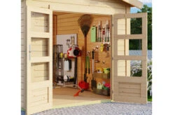 KARIBU Gartenhaus Theres 7, Naturbelassen, Fichtenholz 28mm, 648 X 304 X 250 Cm, Satteldach, Inkl. Dachausbauelement -Dopple Geschaft 30471 3 02.jpg