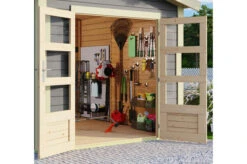 KARIBU Gartenhaus Theres 7, Terragrau, Fichtenholz 28mm, 947 X 304 X 250 Cm, Satteldach, 2 Dachausbauelemente 14 KARIBU Gartenhaus Theres 7, Terragrau, Fichtenholz 28mm, 947 X 304 X 250 Cm, Satteldach, 2 Dachausbauelemente -Dopple Geschaft 30472 4 03.jpg