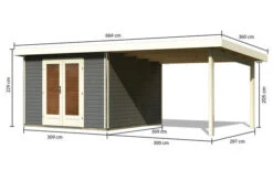 KARIBU Gartenhaus Radeburg 1, Terragrau, Fichtenholz 40mm, 664 X 309 X 229,5 Cm, Pultdach, Anbau 3,3m 16 KARIBU Gartenhaus Radeburg 1, Terragrau, Fichtenholz 40mm, 664 X 309 X 229,5 Cm, Pultdach, Anbau 3,3m -Dopple Geschaft 30474 2 05.jpg