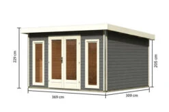 KARIBU Gartenhaus Radeburg 2, Terragrau, Fichtenholz 40mm, 406 X 309 X 229,5 Cm, Pultdach, Inkl. 2 Drehkippfenster -Dopple Geschaft 30476 2 05.jpg
