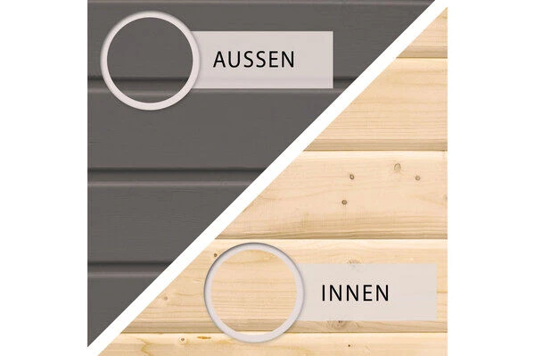 KARIBU Gartenhaus Radeburg 3, Terragrau, Fichtenholz 40mm, 406 X 369 X 229,5 Cm, Pultdach, Inkl. 2 Drehkippfenster 6 KARIBU Gartenhaus Radeburg 3, Terragrau, Fichtenholz 40mm, 406 X 369 X 229,5 Cm, Pultdach, Inkl. 2 Drehkippfenster – Bild 4