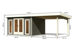 KARIBU Gartenhaus Radeburg 2, Terragrau, Fichtenholz 40mm, 724 X 309 X 229,5 Cm, Pultdach, Anbau 3,3m -Dopple Geschaft 30477 2 05.jpg