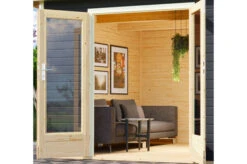 KARIBU Gartenhaus Radeburg 3, Terragrau, Fichtenholz 40mm, 724 X 369 X 229,5 Cm, Pultdach, Anbau 3,3m 15 KARIBU Gartenhaus Radeburg 3, Terragrau, Fichtenholz 40mm, 724 X 369 X 229,5 Cm, Pultdach, Anbau 3,3m -Dopple Geschaft 30479 2 03.jpg