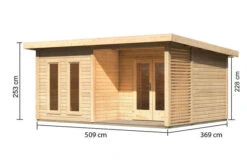 KARIBU Terrassenhaus Radeburg 5, Naturbelassen, Fichtenholz 38mm, 560 X 368 X 254 Cm, Flachdach 18 KARIBU Terrassenhaus Radeburg 5, Naturbelassen, Fichtenholz 38mm, 560 X 368 X 254 Cm, Flachdach -Dopple Geschaft 30482 1 05.jpg